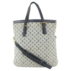 Louis Vuitton Grey x Navy Monogram Mini Lin Francoise 2way Tote Bag 929lv86