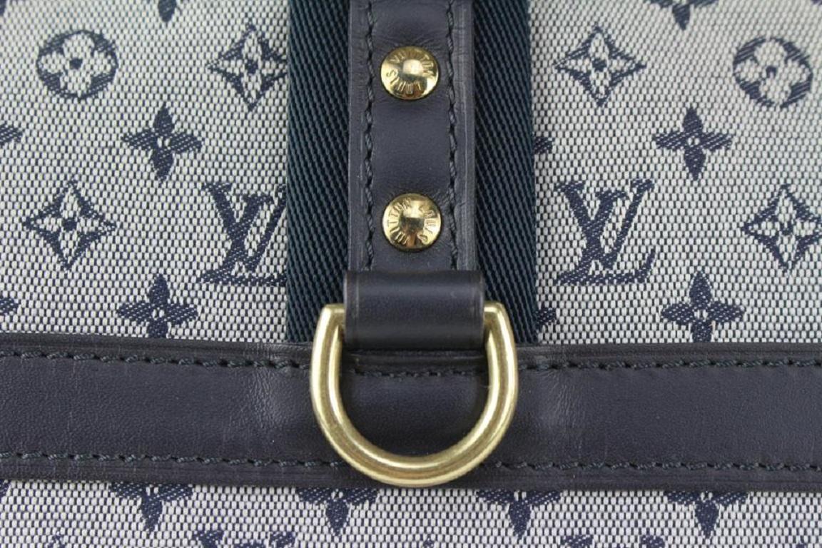 Louis Vuitton Grey x Navy Monogram Mini Lin Josephine GM Speedy Boston Bag 2
