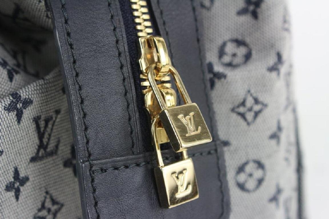 Louis Vuitton Grey x Navy Monogram Mini Lin Josephine GM Speedy Boston Bag 3