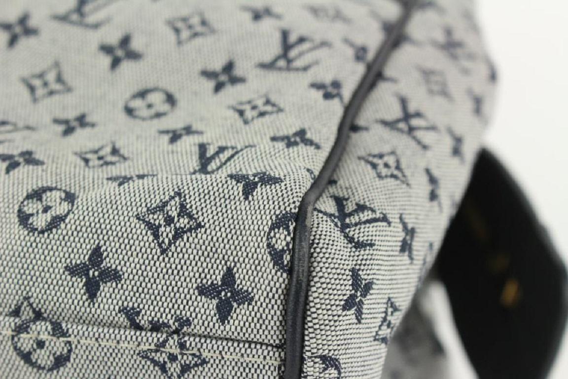 Louis Vuitton Grey x Navy Monogram Mini Lin Josephine GM Speedy Boston Bag 1