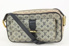 Louis Vuitton Grey x Navy Monogram Mini Lin Juliette MM Crossbody Bag 1L1224