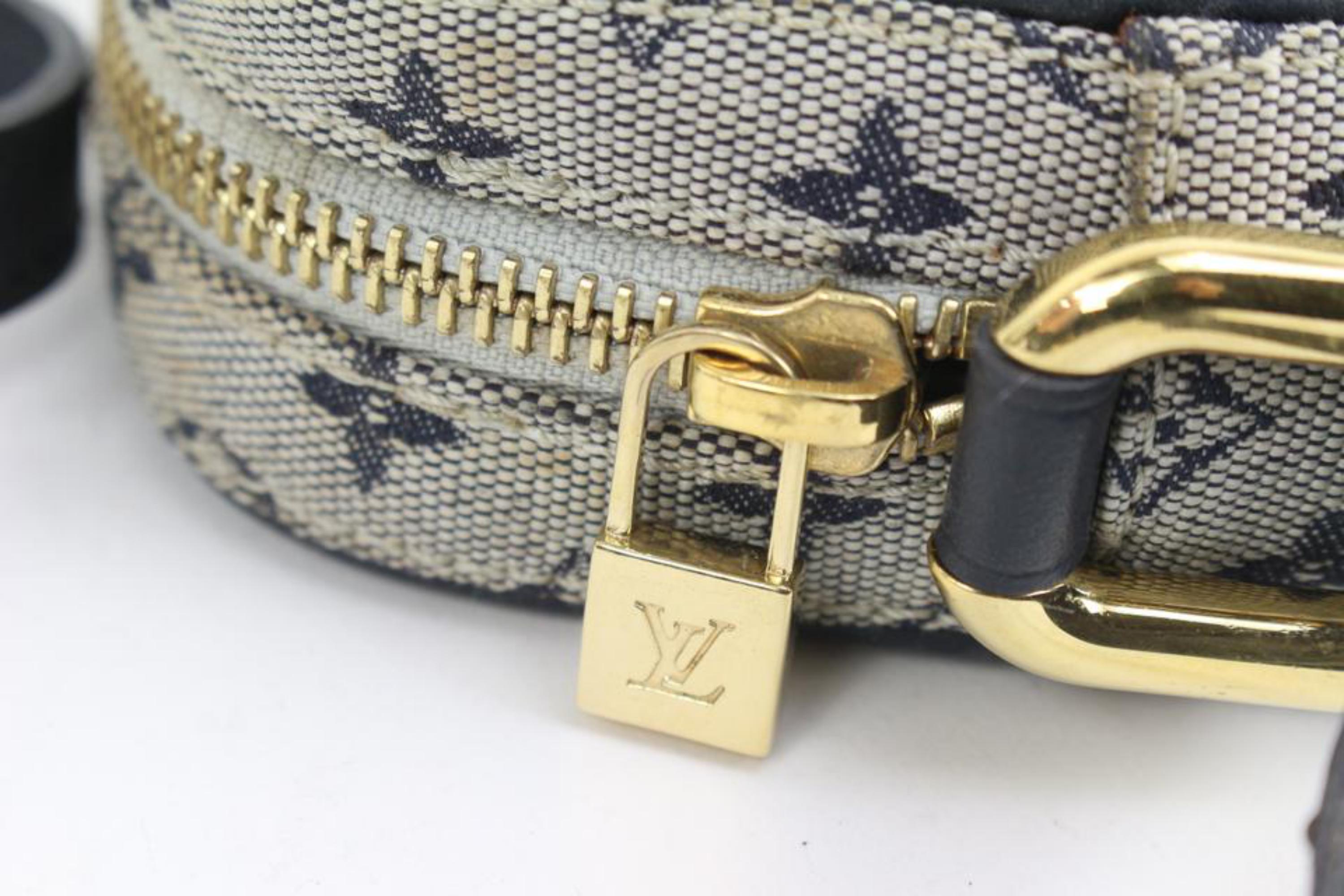 Louis Vuitton Grey x Navy Monogram Mini Lin Juliette MM Crossbody Bag 83lz418s For Sale 5