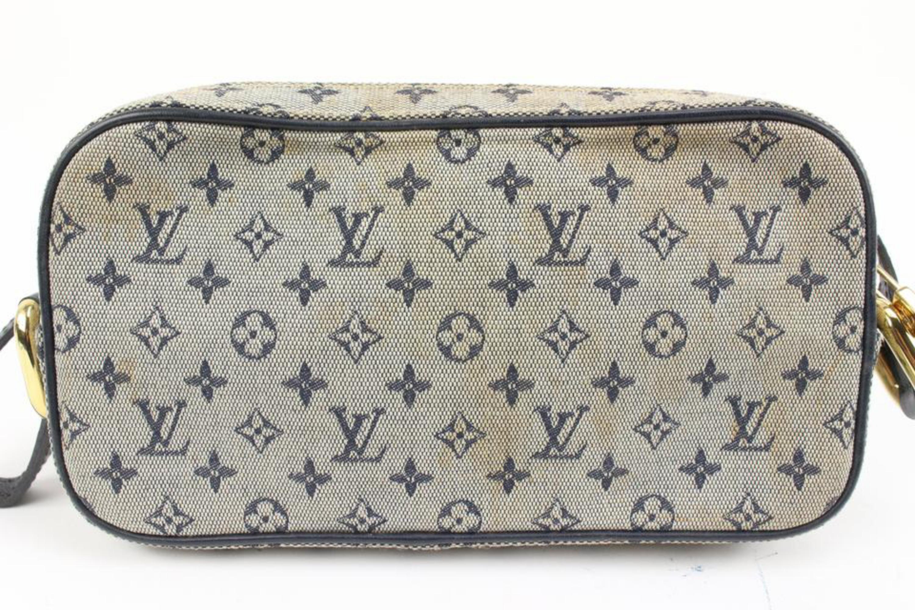 Louis Vuitton Grey x Navy Monogram Mini Lin Juliette MM Crossbody Bag 83lz418s For Sale 4