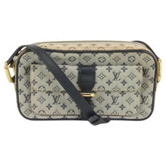 Louis Vuitton Louis Vuitton Mini Lin Juliette MM Umhängetasche in Grau x Marineblau mit Monogramm Njui14LV10