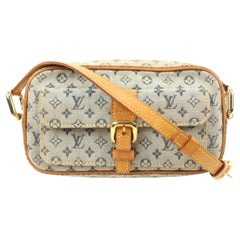 Louis Vuitton Grey x Navy Monogram Mini Lin Juliette MM Crossbody Favorite 