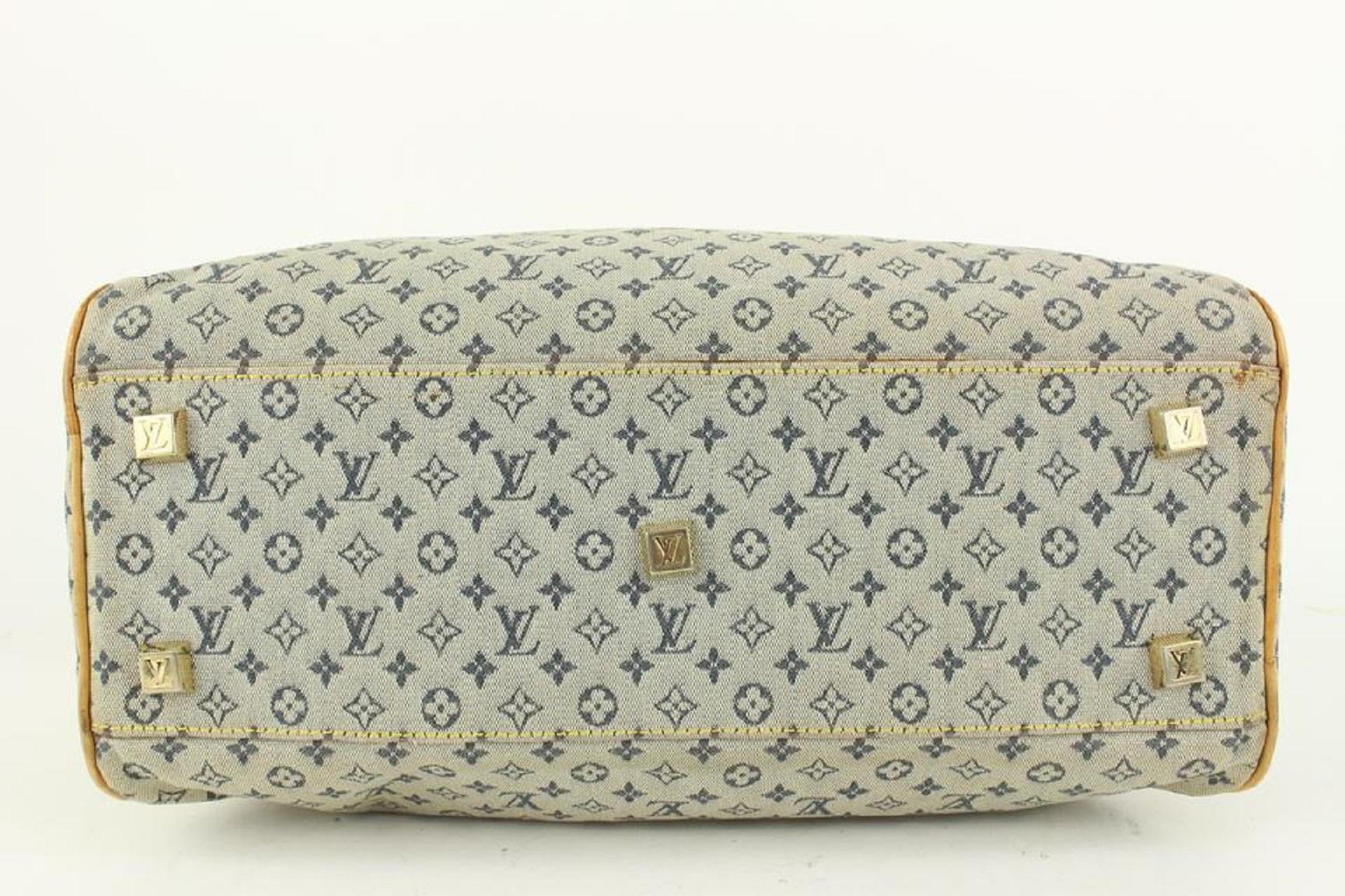 Louis Vuitton Grey x Navy Monogram Mini Lin Marie Boston Bag 917lv6 For Sale 1