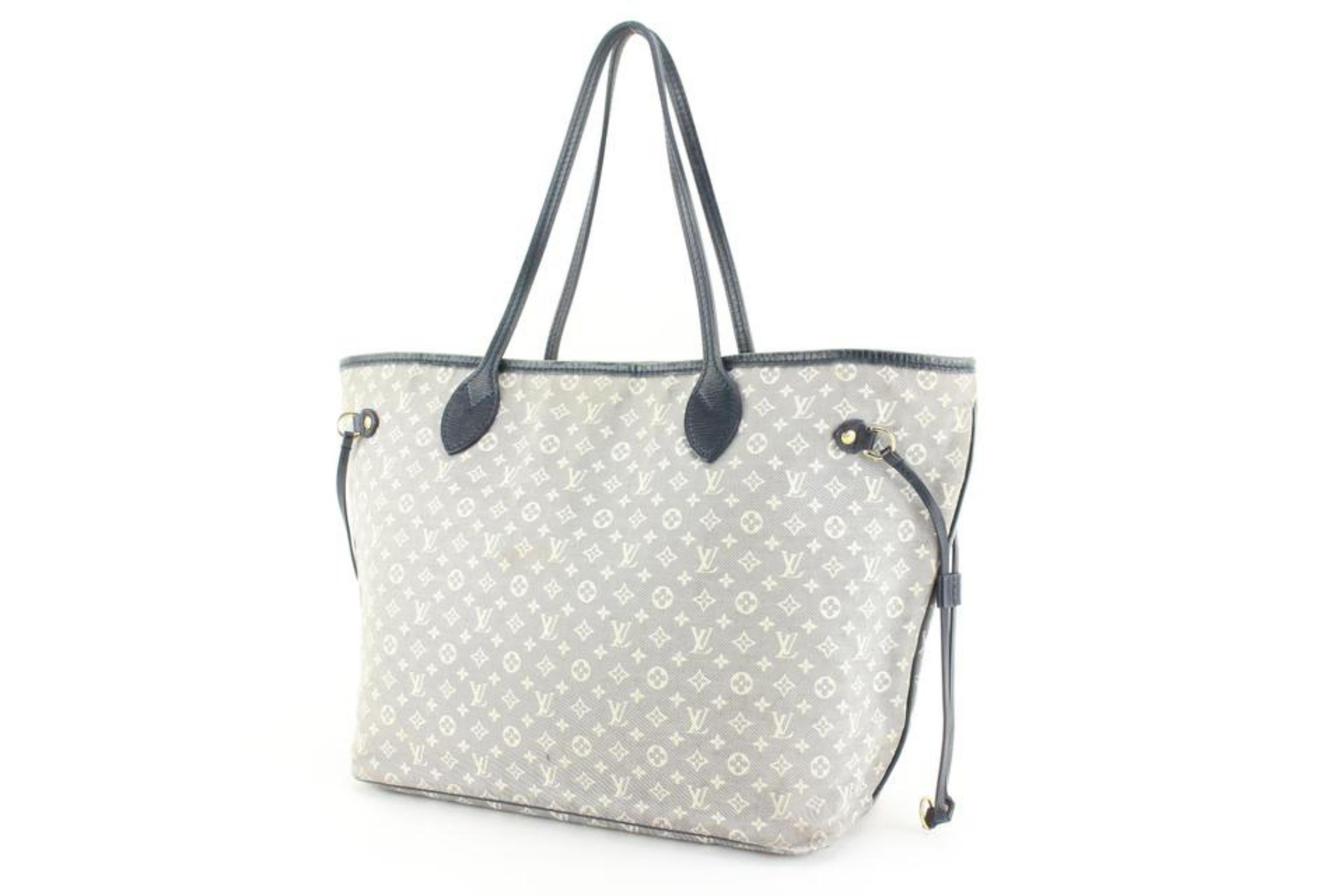 Louis Vuitton Grey x Navy Neverfull MM Tote Bag 19lz69s 4