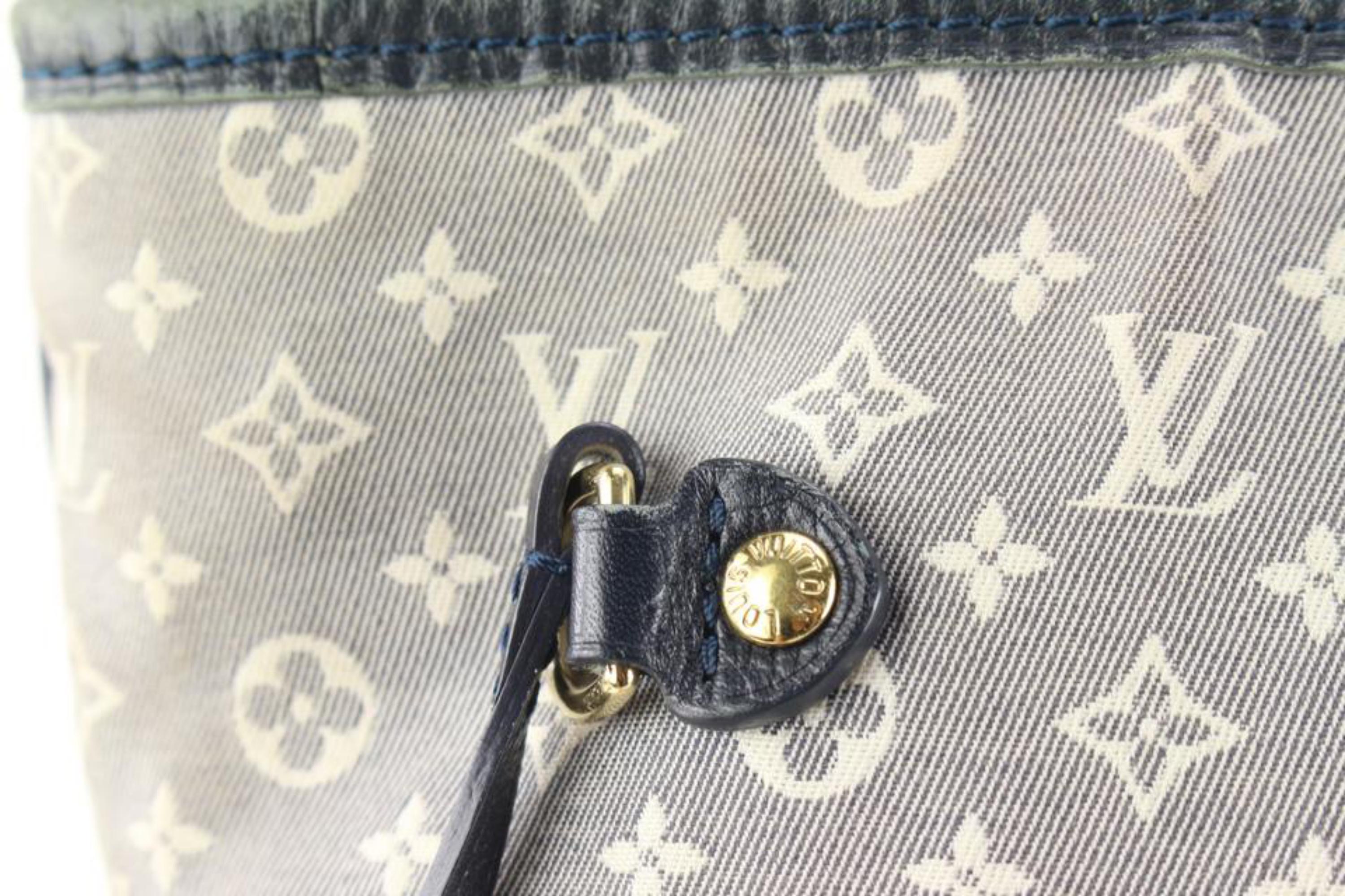 Louis Vuitton Grey x Navy Neverfull MM Tote Bag 19lz69s In Fair Condition In Dix hills, NY