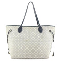 Louis Vuitton Grey x Navy Neverfull MM Tote Bag 19lz69s