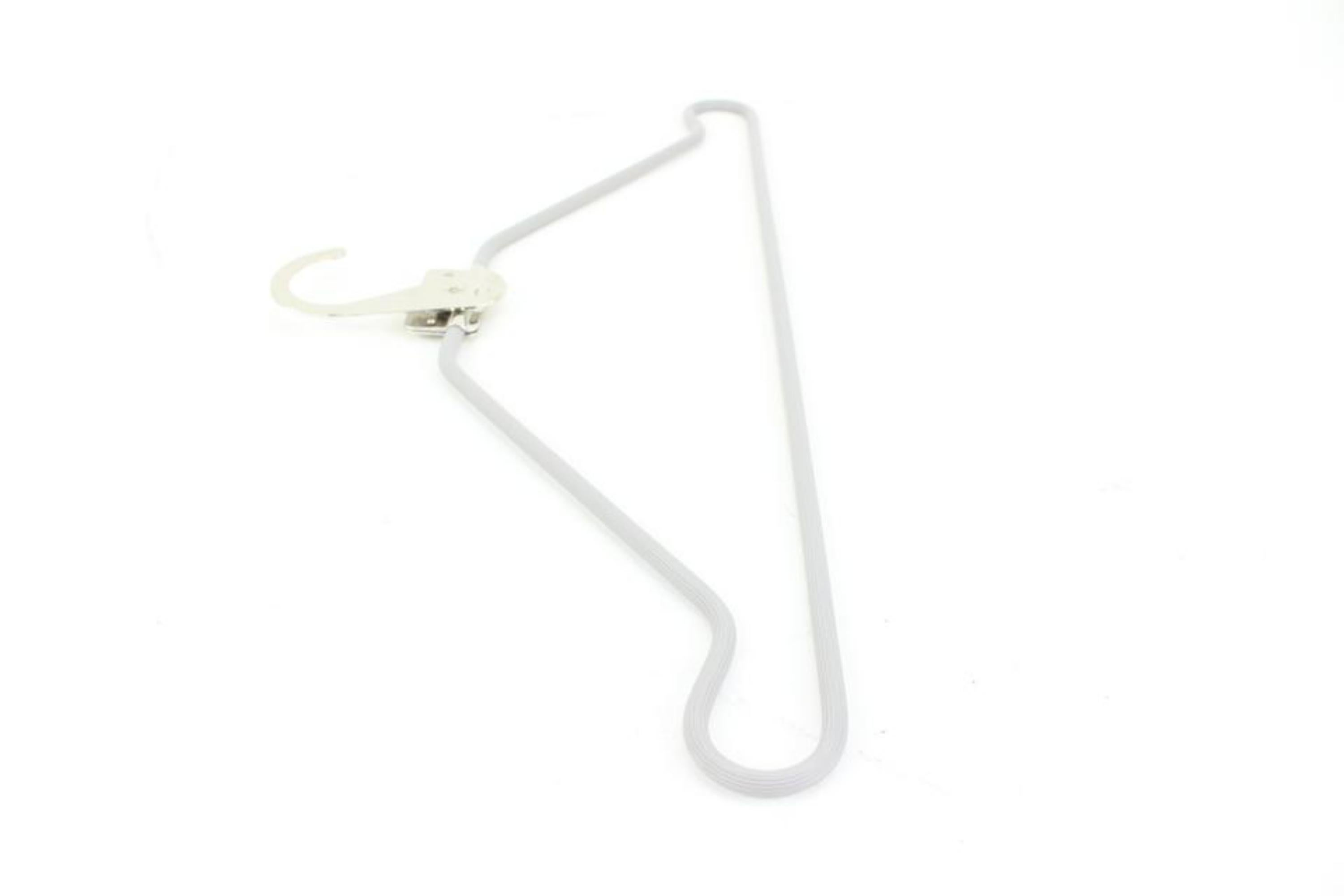 Louis Vuitton Grey x Silver Retractable Hanger 48lk52 In Good Condition For Sale In Dix hills, NY
