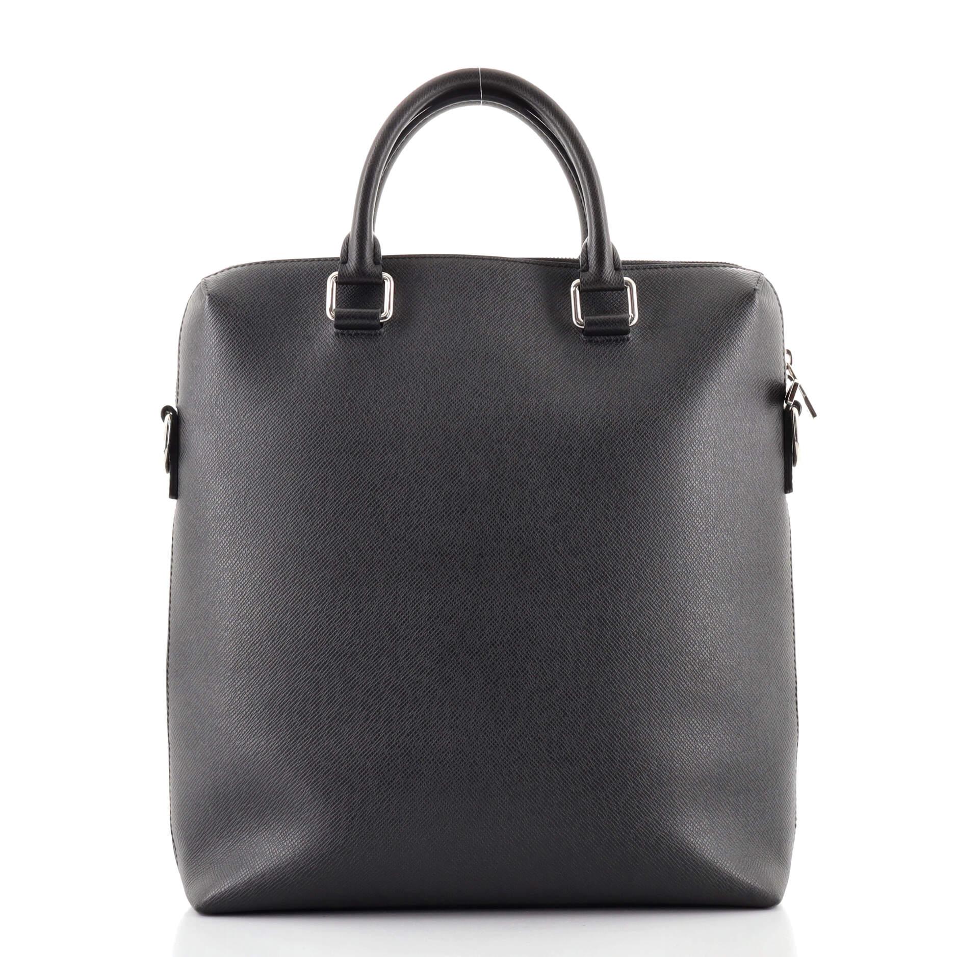 Black Louis Vuitton Grigori Tote Taiga Leather
