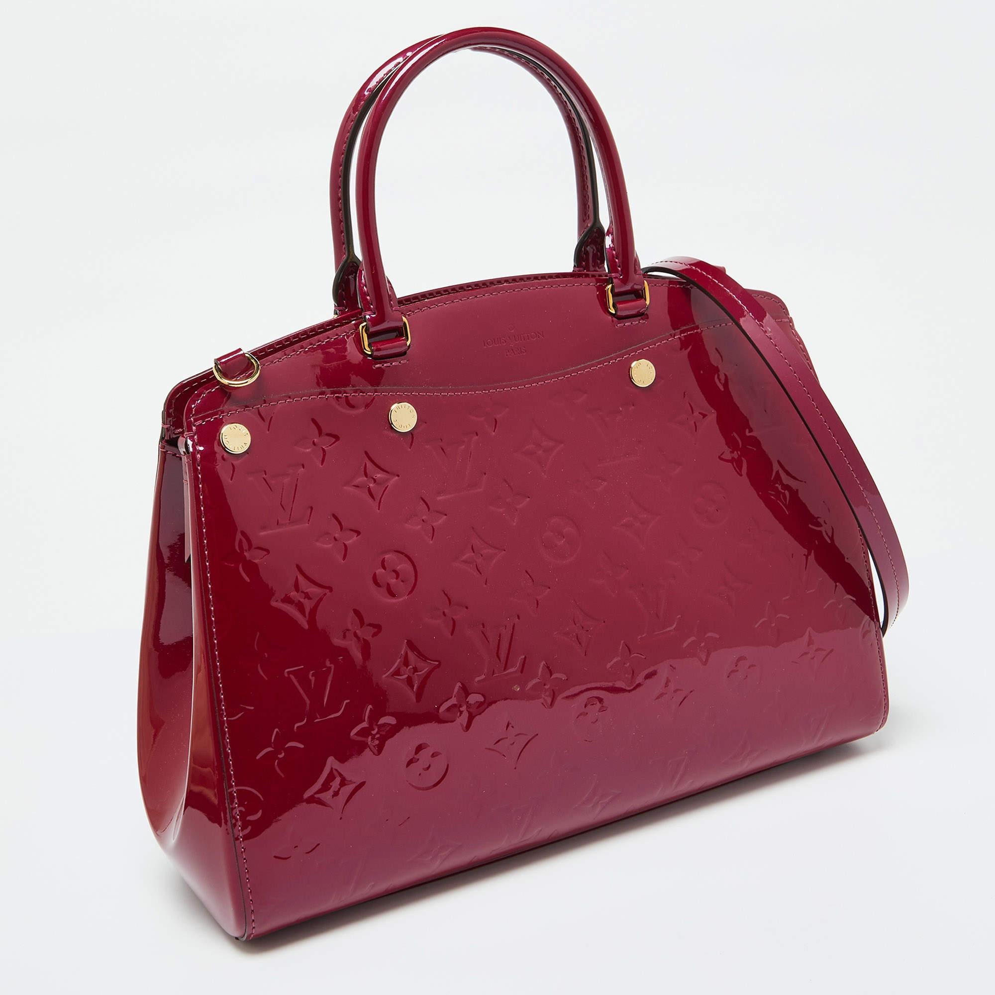 Red Louis Vuitton Griotte Monogram Vernis Brea MM NM Bag