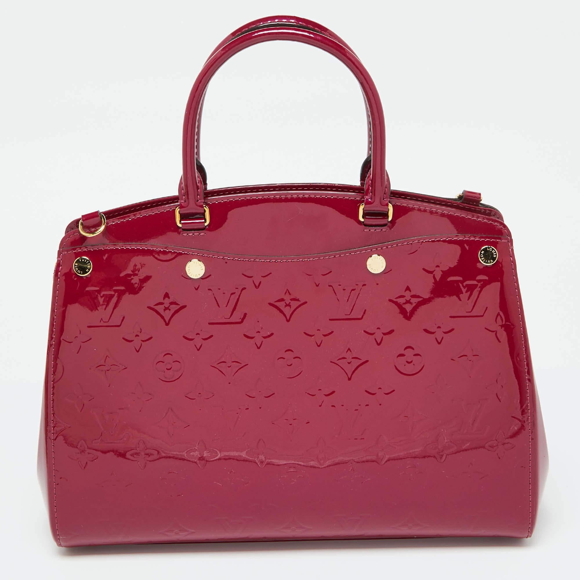 Louis Vuitton Griotte Monogram Vernis Brea MM NM Bag In Good Condition In Dubai, Al Qouz 2