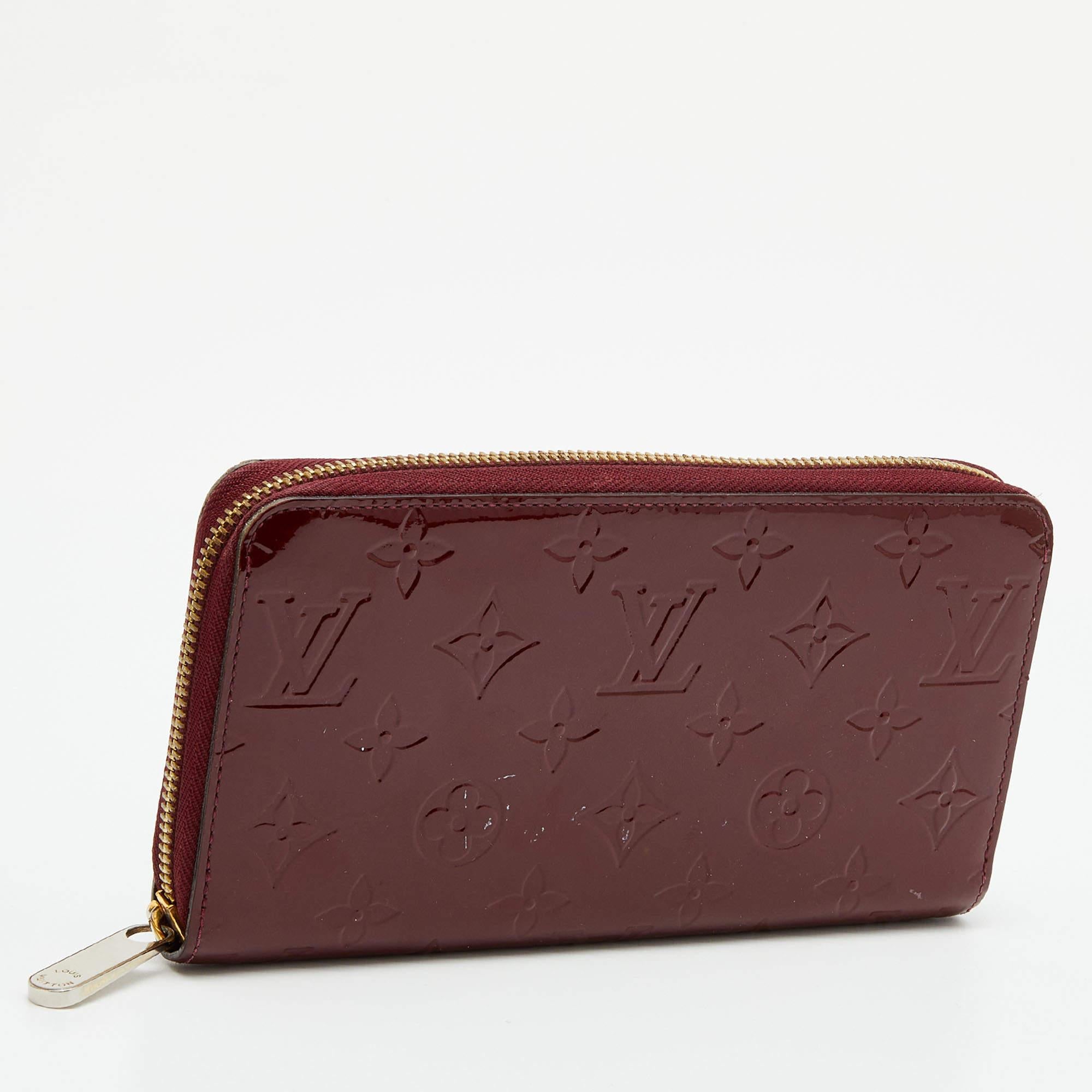 Brown Louis Vuitton Griotte Monogram Vernis Zippy Wallet
