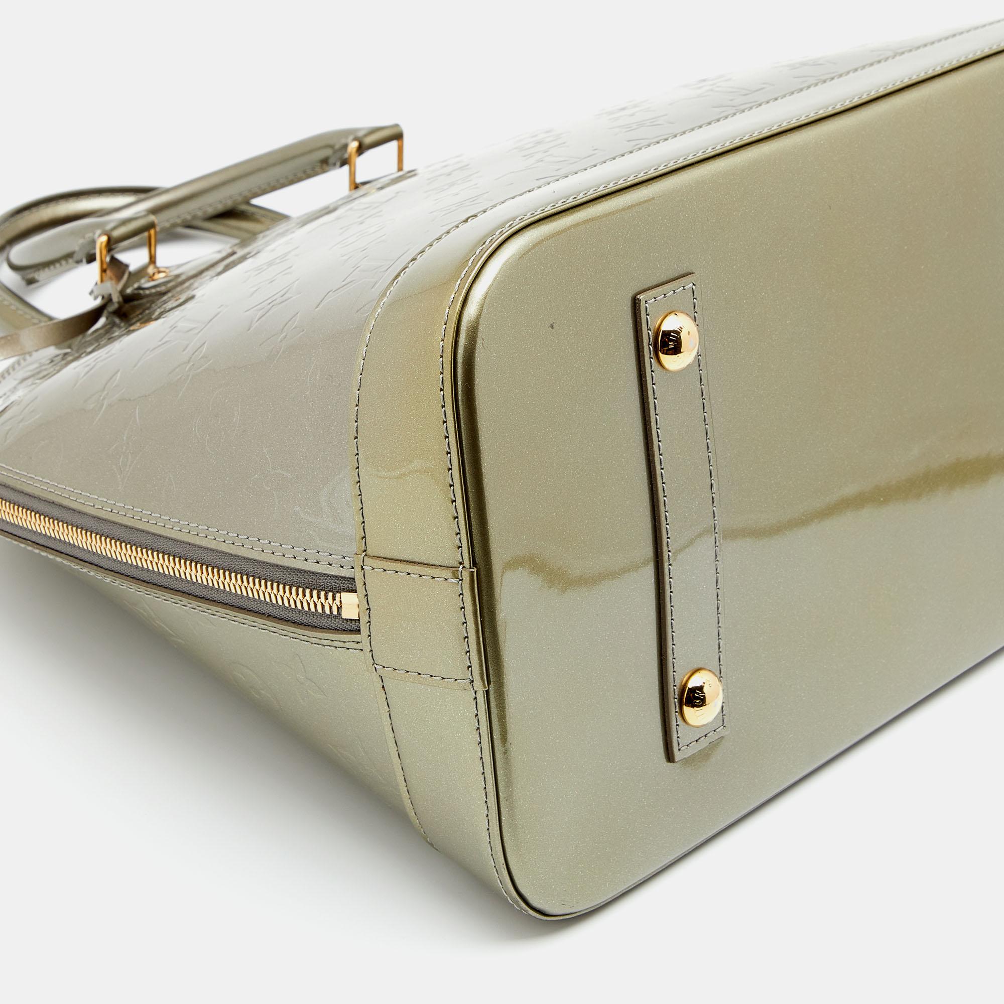 Louis Vuitton Gris Art Deco Monogram Vernis Alma GM Bag 5