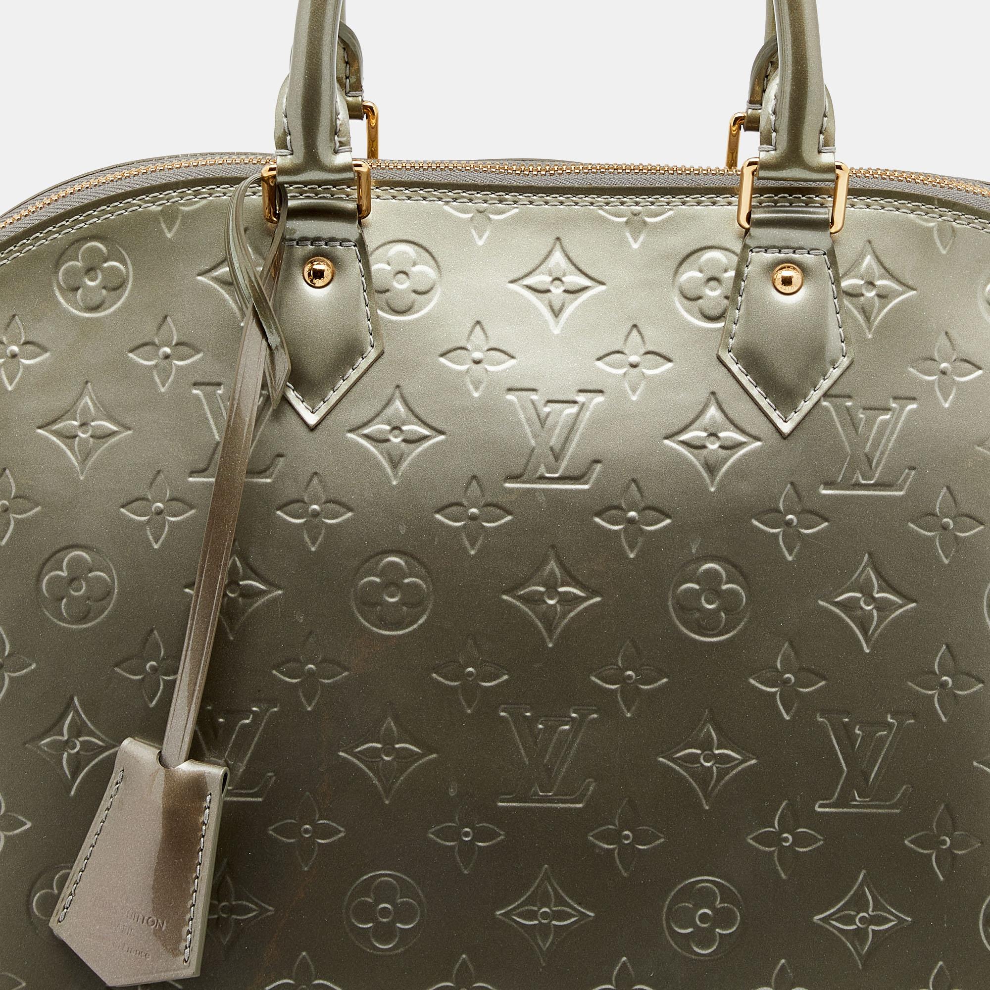 Louis Vuitton Gris Art Deco Monogram Vernis Alma GM Bag 2