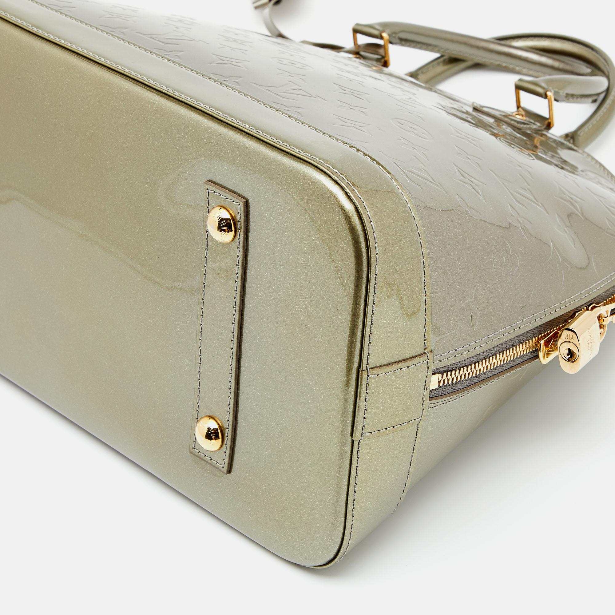 Louis Vuitton Gris Art Deco Monogram Vernis Alma GM Bag 3
