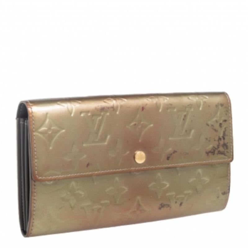 Marrone Louis Vuitton Portafoglio Gris Art Deco Monogram Vernis Sarah in vendita