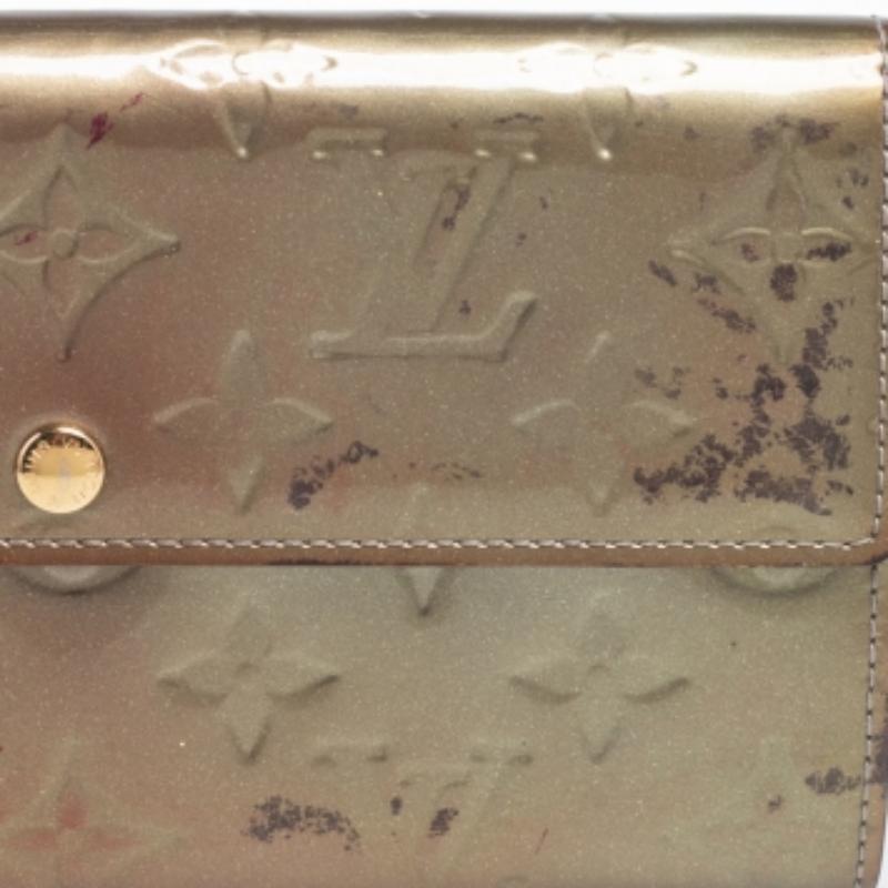 Louis Vuitton Portafoglio Gris Art Deco Monogram Vernis Sarah in vendita 3