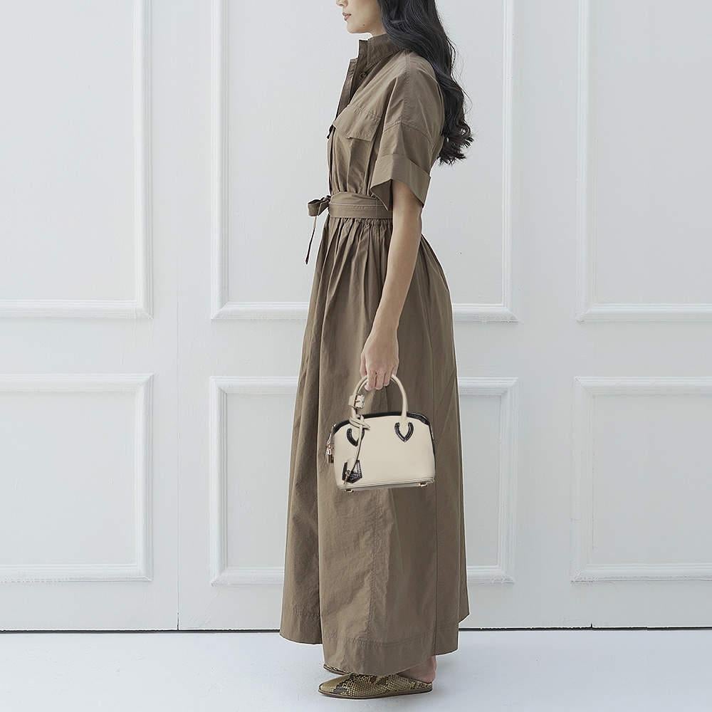 Louis Vuitton Gris Cuir Obsession Lockit BB Bag In Good Condition In Dubai, Al Qouz 2