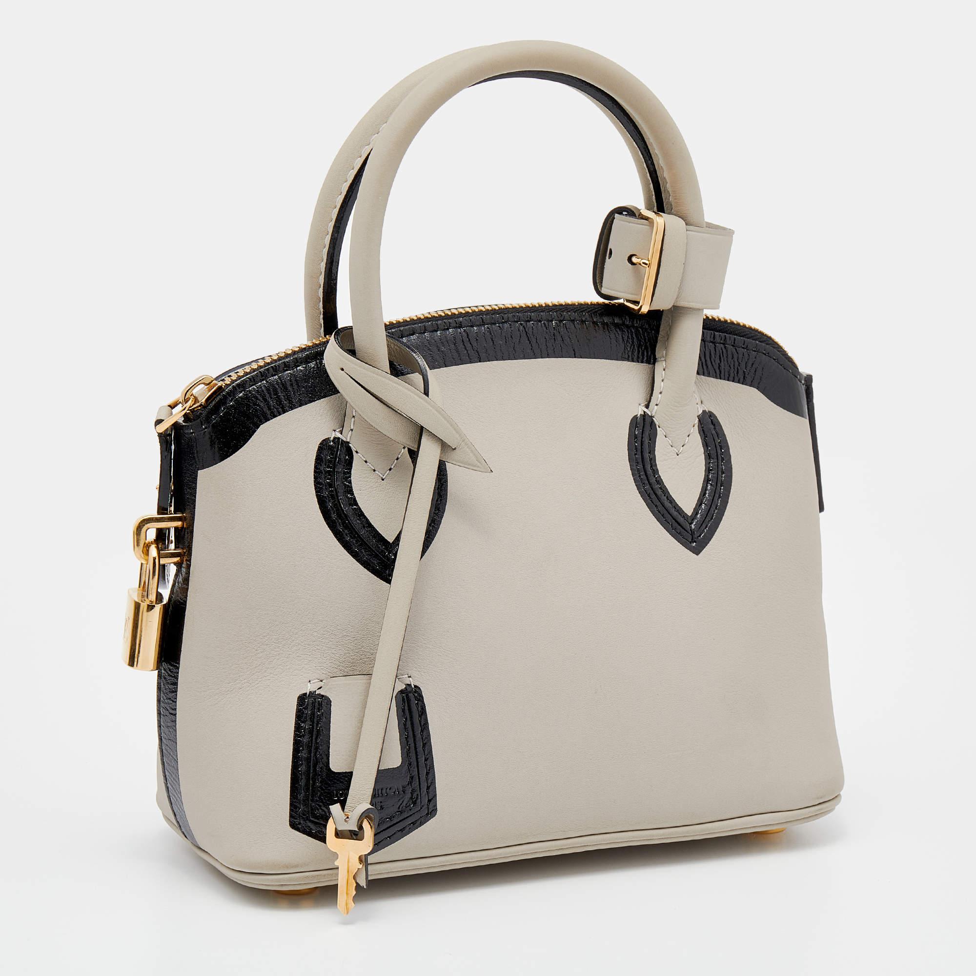 Women's Louis Vuitton Gris Cuir Obsession Lockit BB Bag