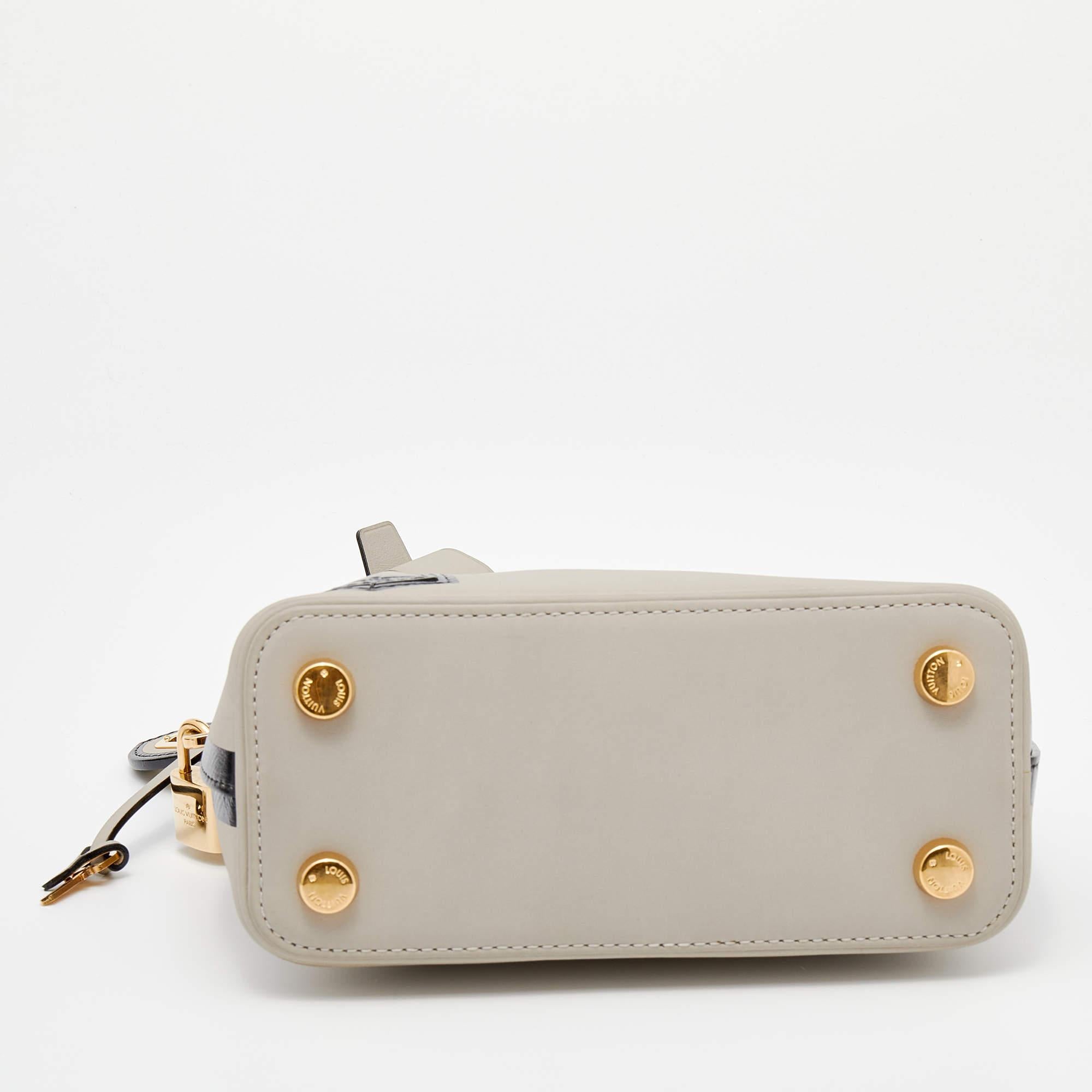 Louis Vuitton Gris Cuir Obsession Lockit BB Bag 1