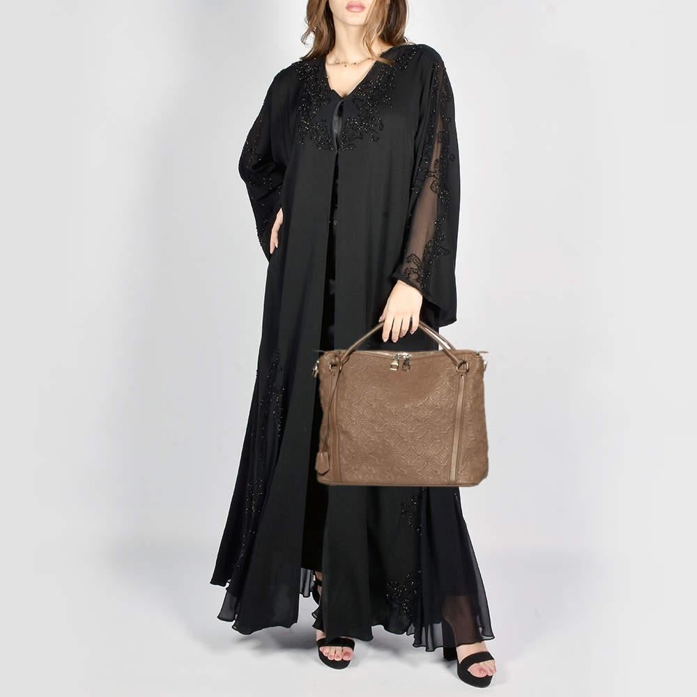 Louis Vuitton Gris Pearl Monogram Antheia Leather Ixia MM Bag For Sale 8