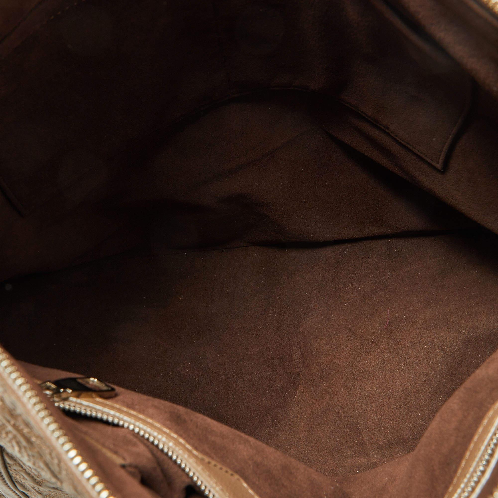 Marrone Louis Vuitton Gris Pearl Monogram Antheia Borsa in pelle Ixia MM in vendita