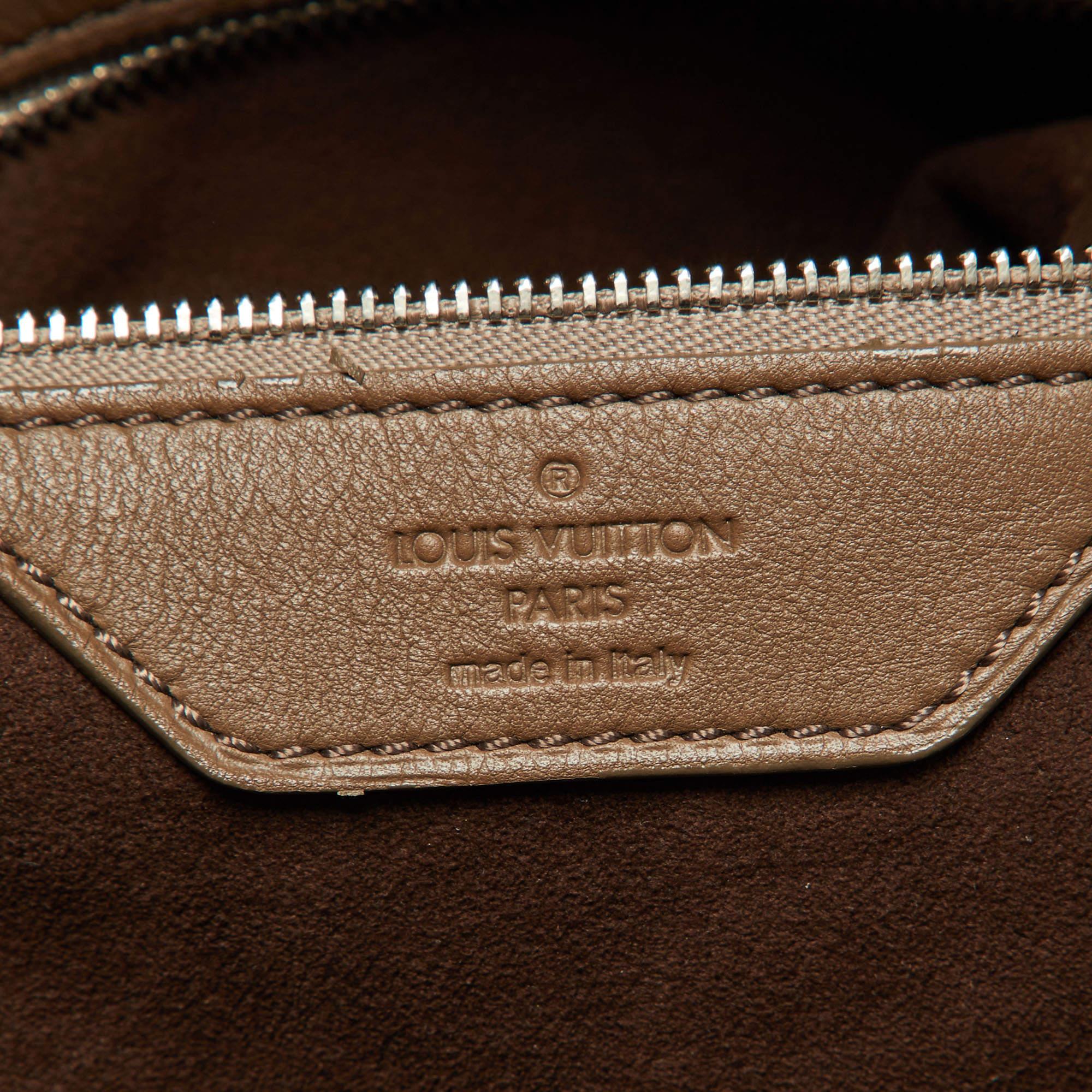 Louis Vuitton Gris Pearl Monogram Antheia Leather Ixia MM Bag For Sale 3