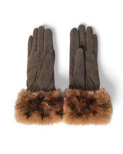 Louis Vuitton Guanti Pelliccia Marrone