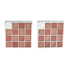 Louis Vuitton Guilloche Enamel "Damier" Cufflinks