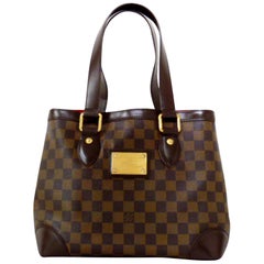 Louis Vuitton Hampstead Damier Ebene 227063 Brown Coated Canvas Shoulder Bag