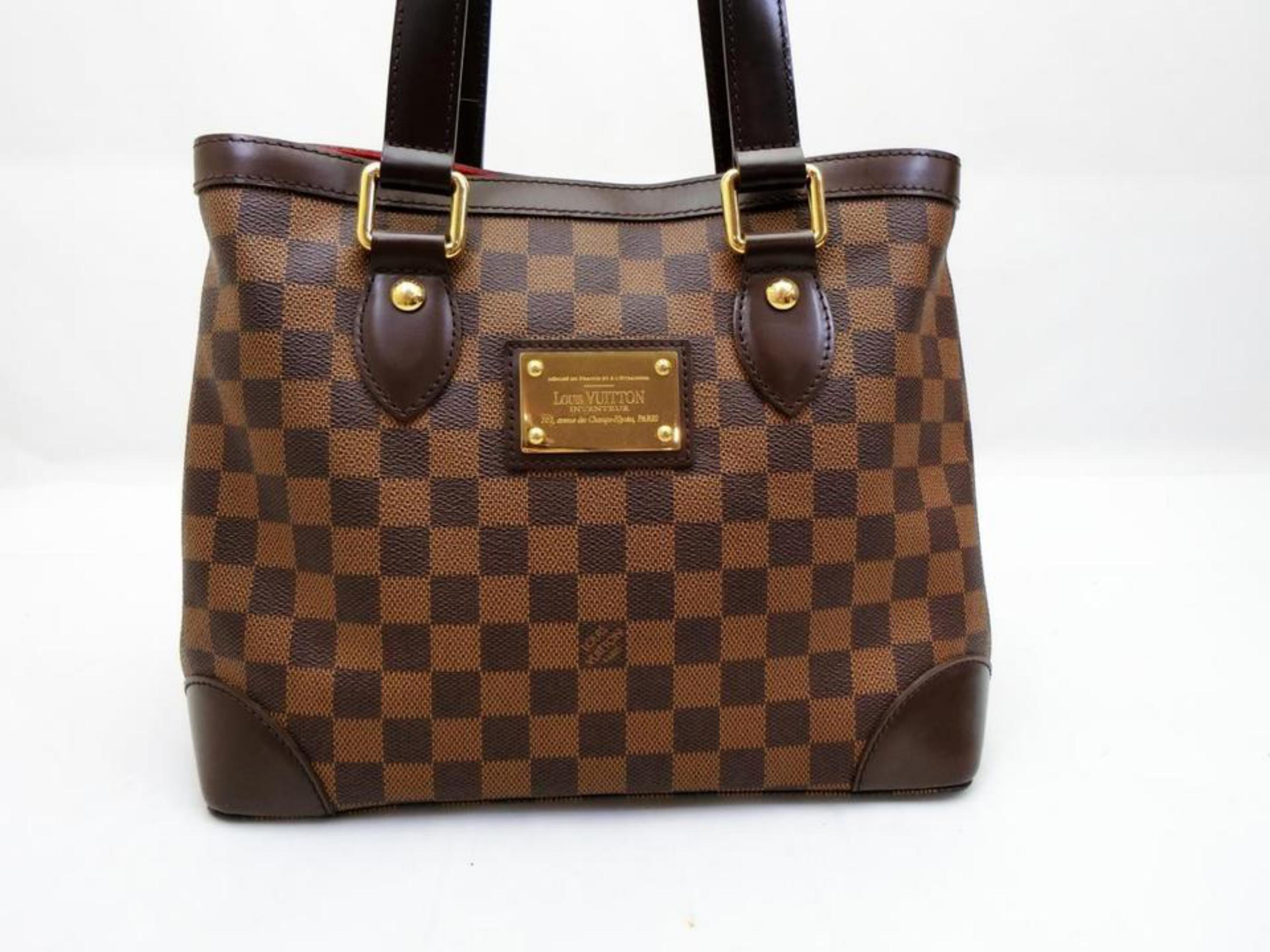 Louis Vuitton Hampstead Damier Ebene Pm 230090 Brown Coated Canvas Shoulder Bag In Excellent Condition For Sale In Forest Hills, NY