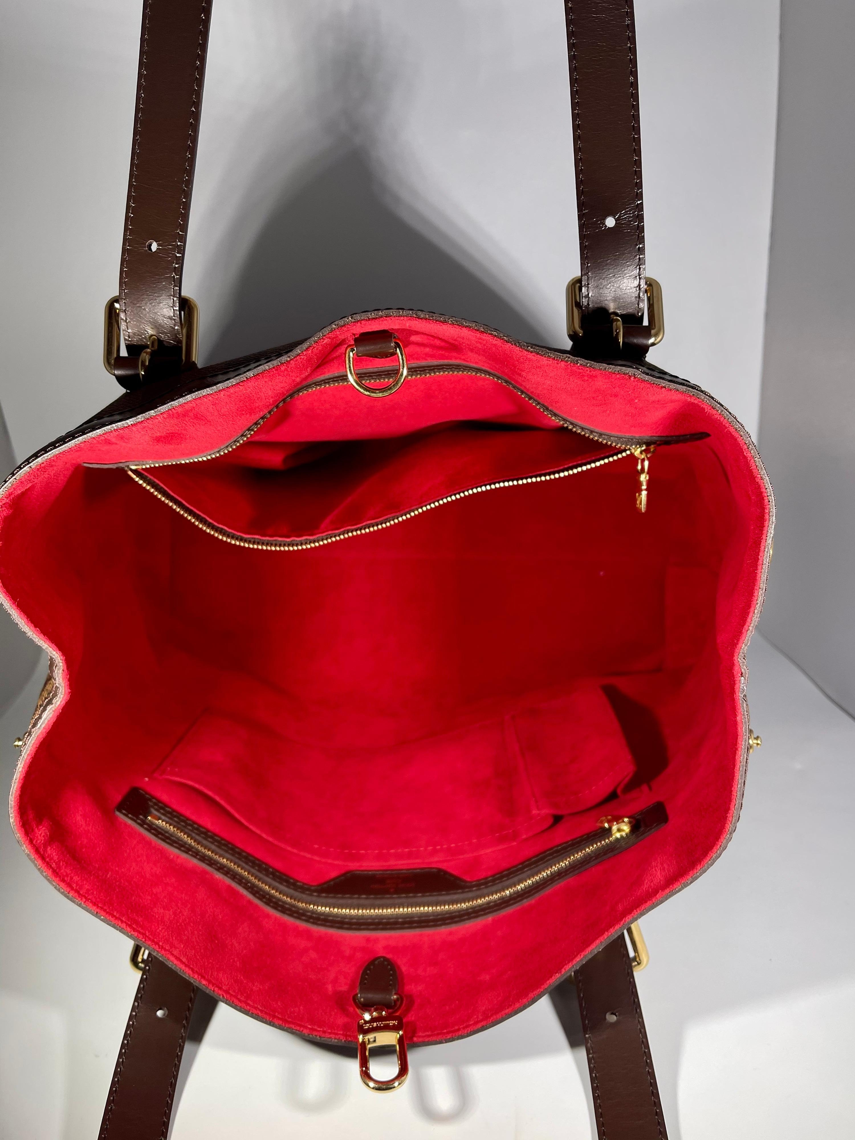 Louis Vuitton Hampstead Handbag Damier Ebene GM, Golden Hardware Like New 9