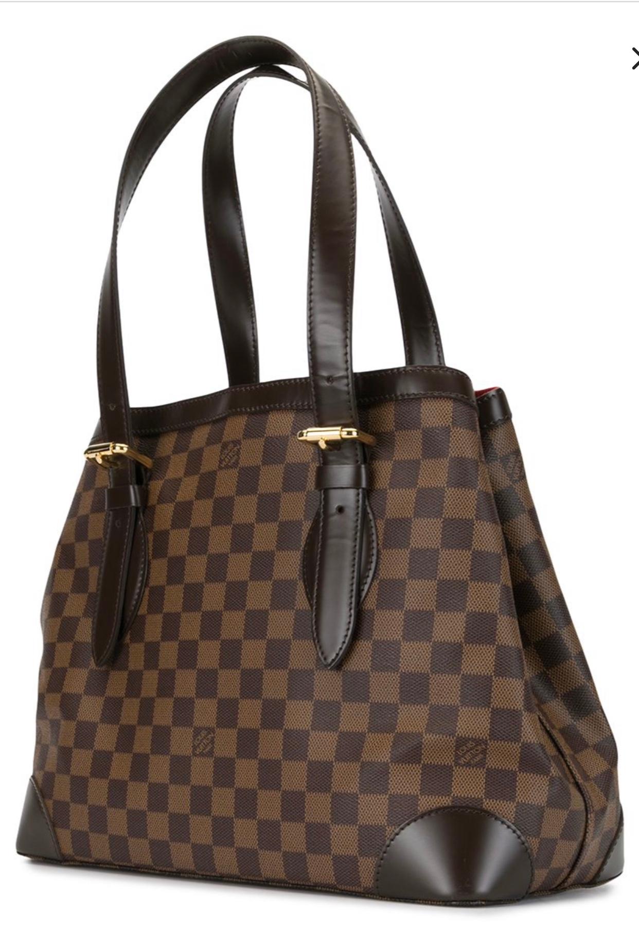 Black Louis Vuitton Hampstead Handbag Damier Ebene GM, Golden Hardware Like New