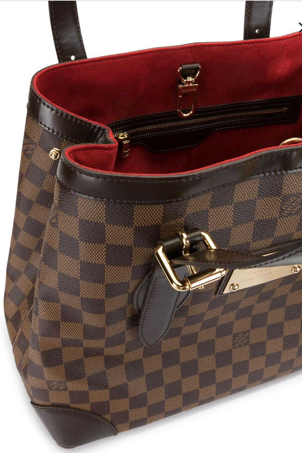 Women's Louis Vuitton Hampstead Handbag Damier Ebene GM, Golden Hardware Like New