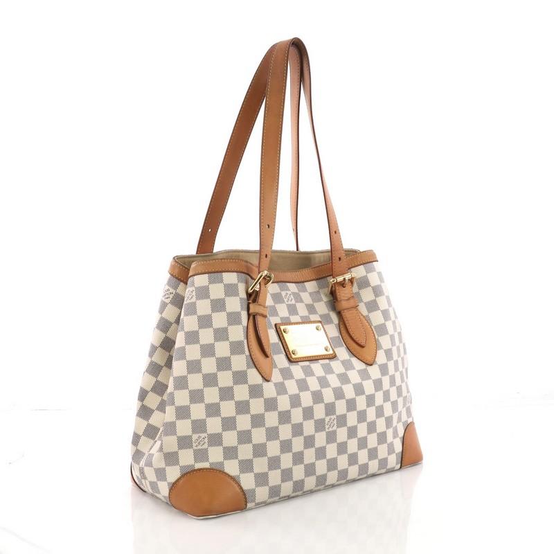 Beige Louis Vuitton Hampstead Handbag Damier MM