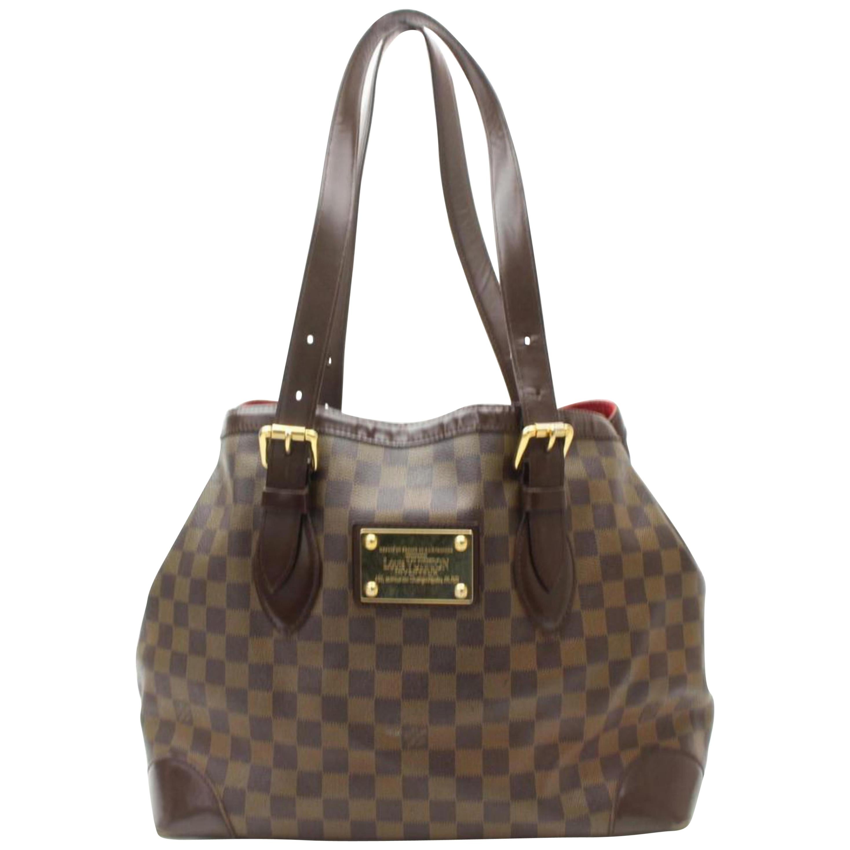 Louis Vuitton Hampstead Large Damier Ebene Mm 869996 Brown Coated Canvas Tote For Sale