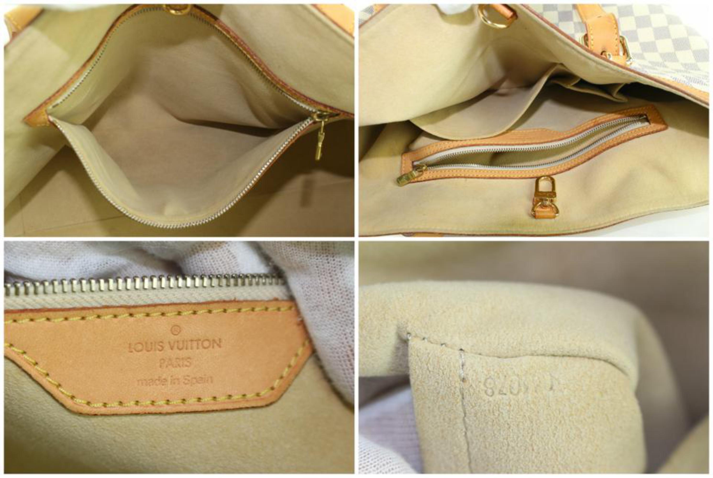 Louis Vuitton Hampstead  Mm Tote 233002 White Coated Canvas Shoulder Bag In Good Condition For Sale In Forest Hills, NY