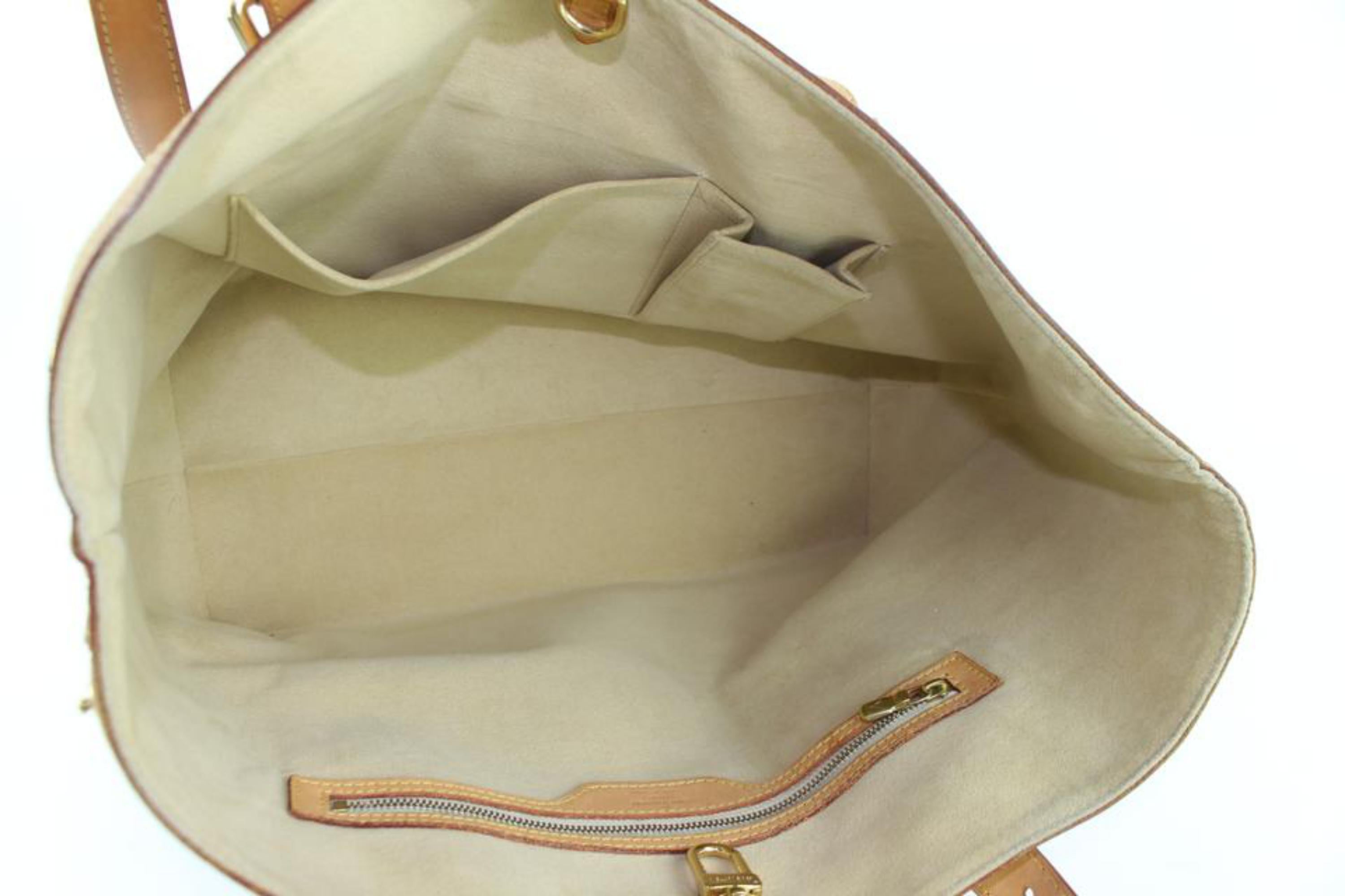 Women's Louis Vuitton Hampstead  Mm Tote 233002 White Coated Canvas Shoulder Bag For Sale