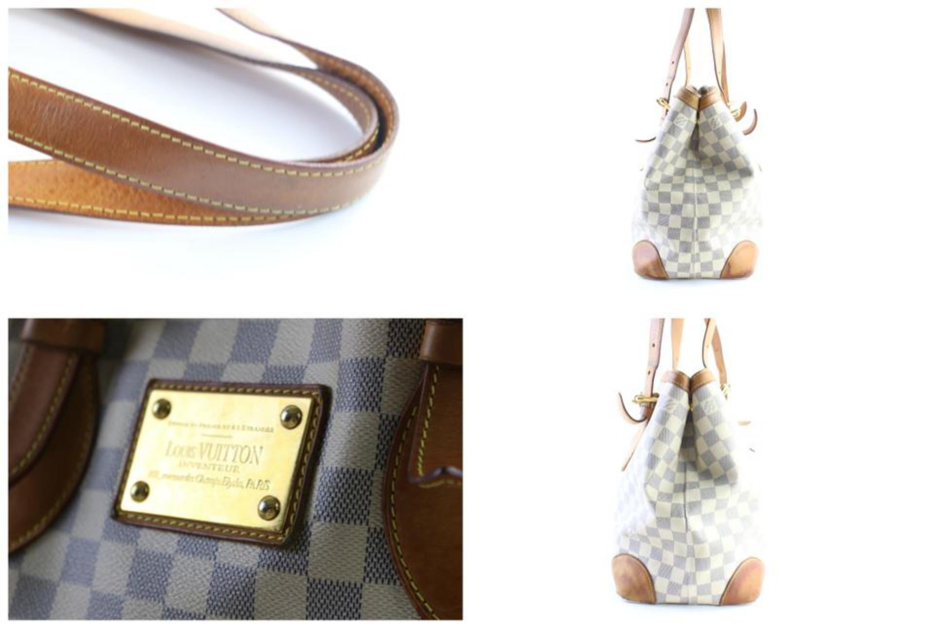 Louis Vuitton Hampsted Mm 228477 Azur Damier Canvas Shoulder Bag For Sale 1