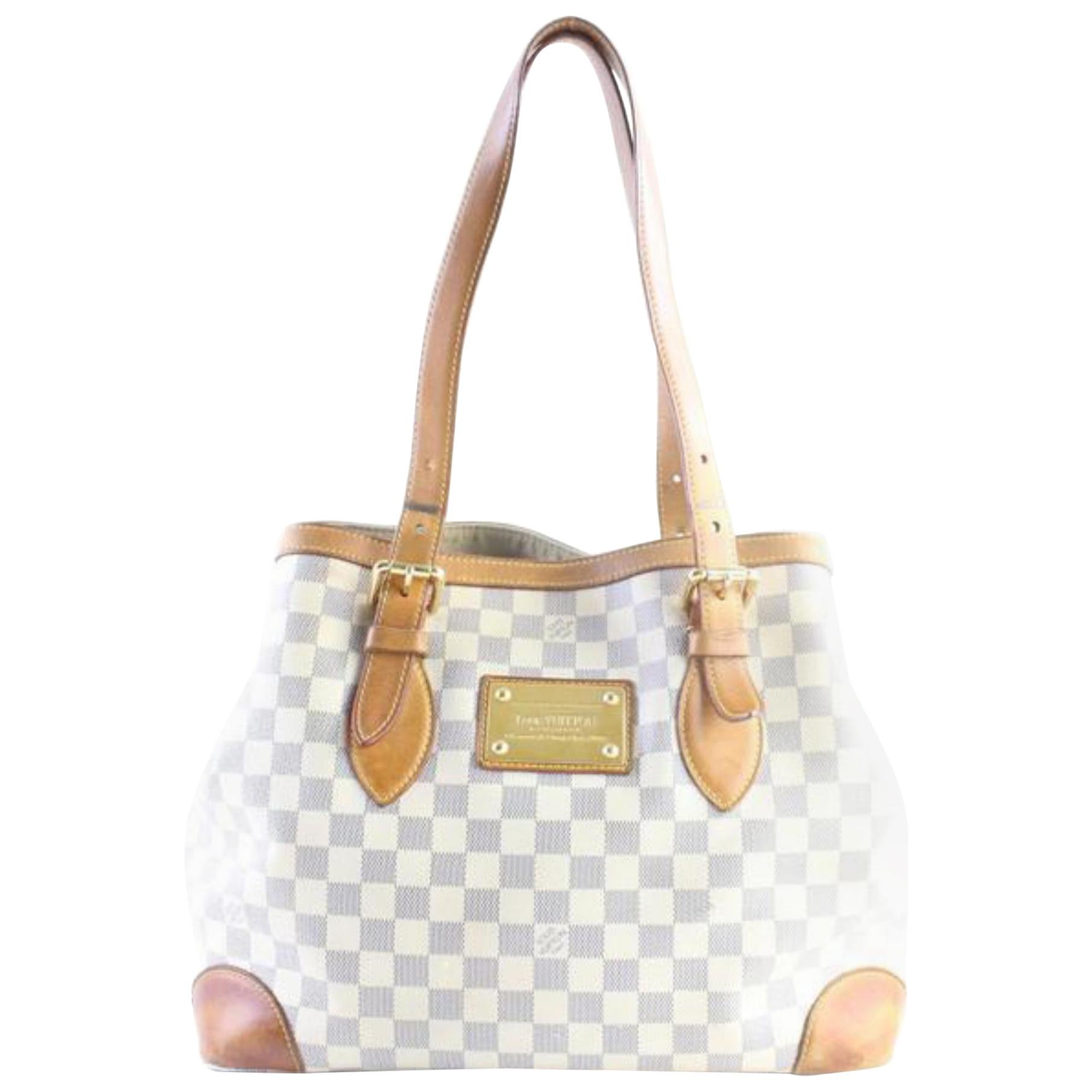 Louis Vuitton Hampsted Mm 228477 Azur Damier Canvas Shoulder Bag For Sale
