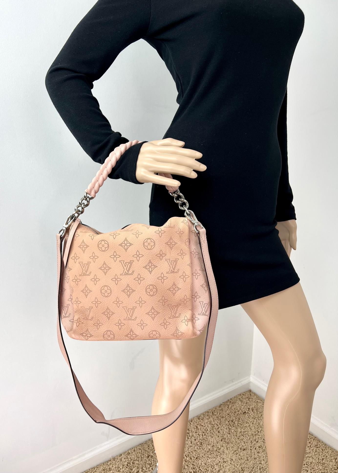 Brown Louis Vuitton Hand Bag Babylone Mahina Chain BB Magnolia Pink Shoulder Bag 