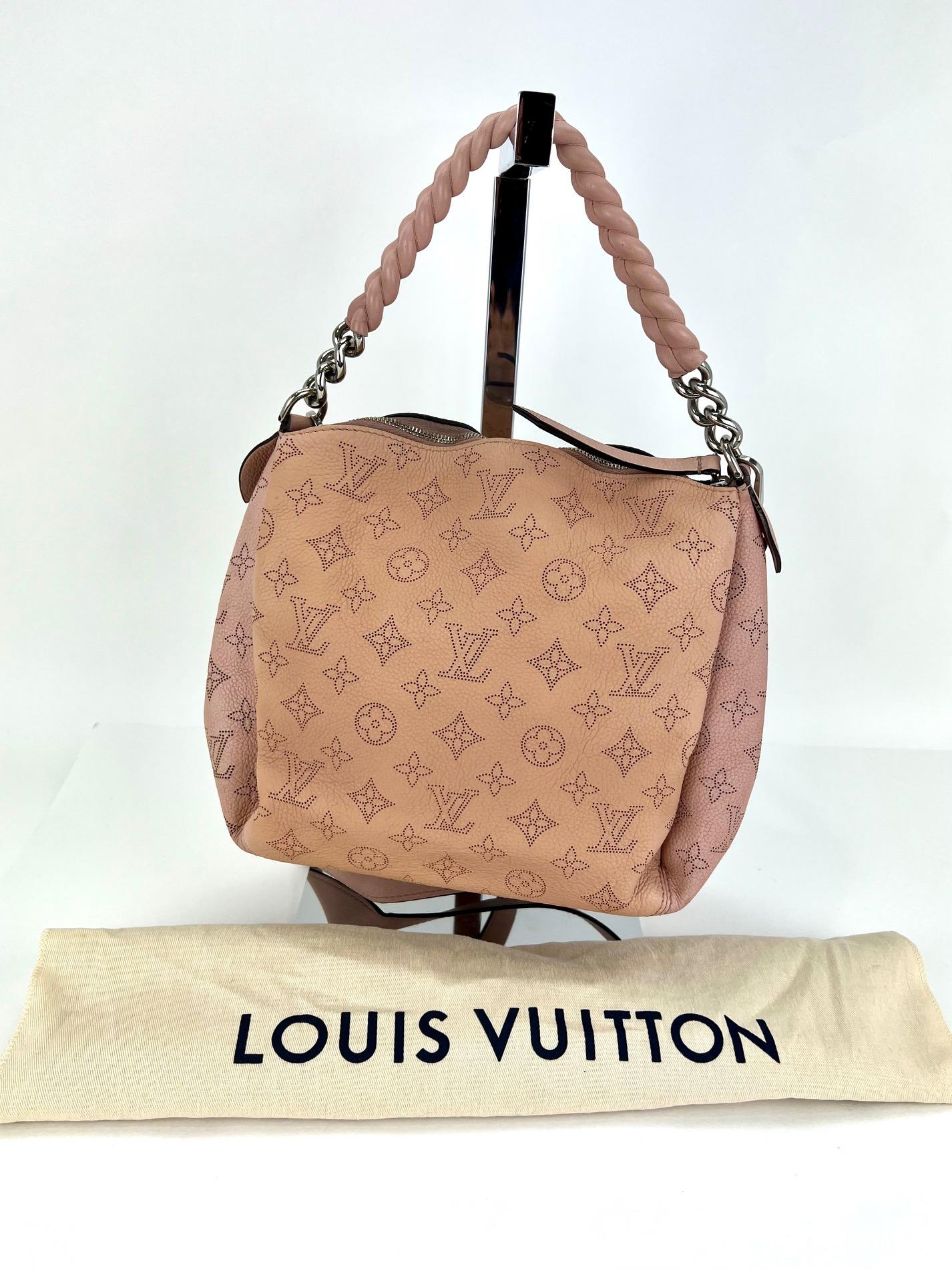 Louis Vuitton Hand Bag Babylone Mahina Chain BB Magnolia Pink Shoulder Bag  In Good Condition In Freehold, NJ