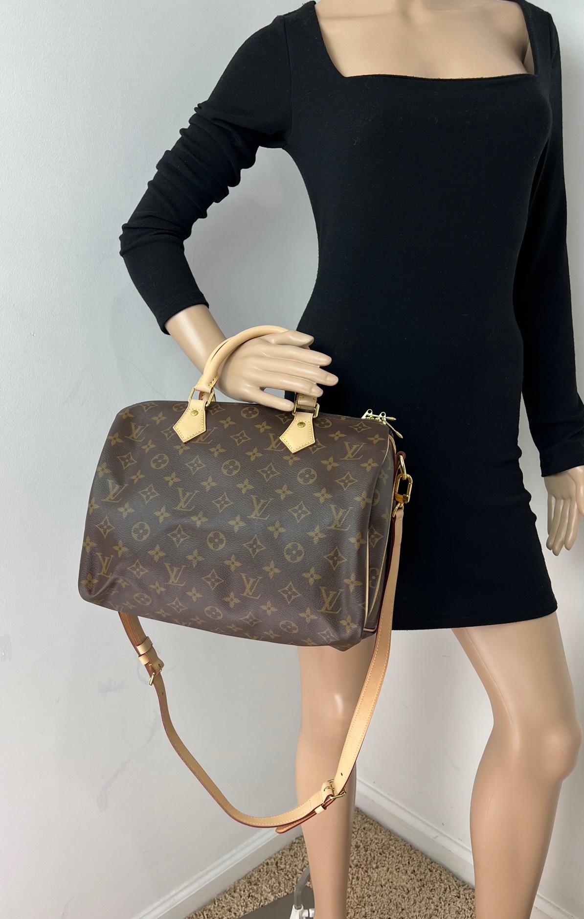 LOUIS VUITTON Hand Bag Speedy 30 Bandouliere Monogram Bag Added  Insert In New Condition In Freehold, NJ