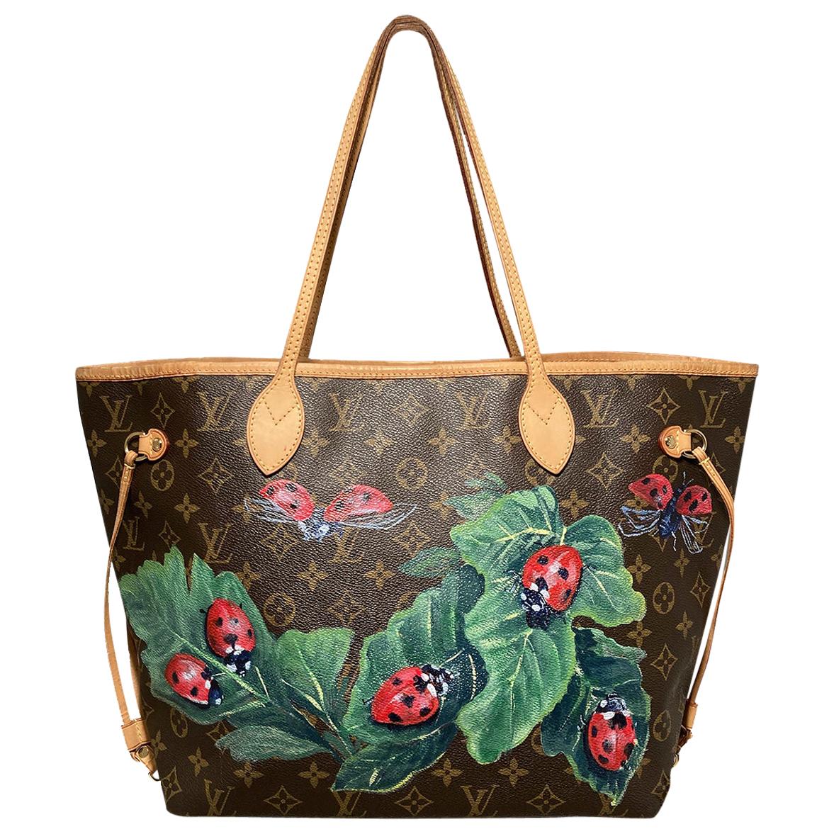 Louis Vuitton Hand Painted Ladybug Neverfull MM Tote