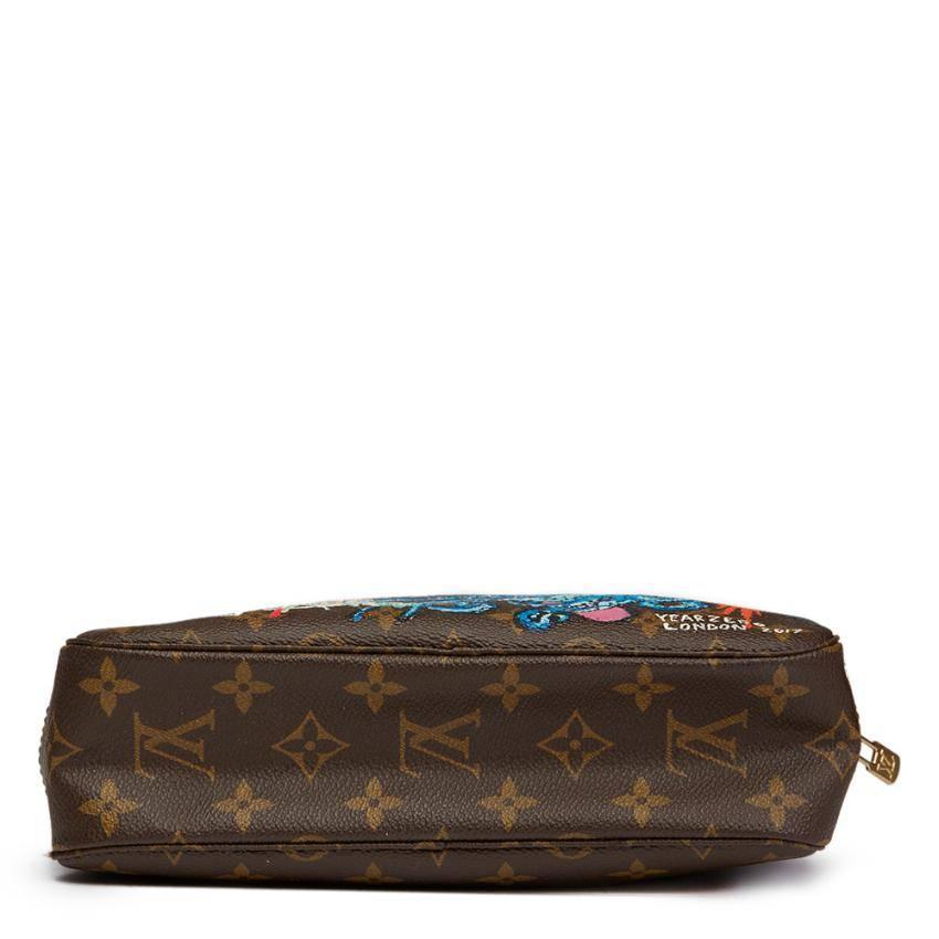 Louis Vuitton Hand Painted 'Sick Of It All' Toiletry Pouch For Sale 2