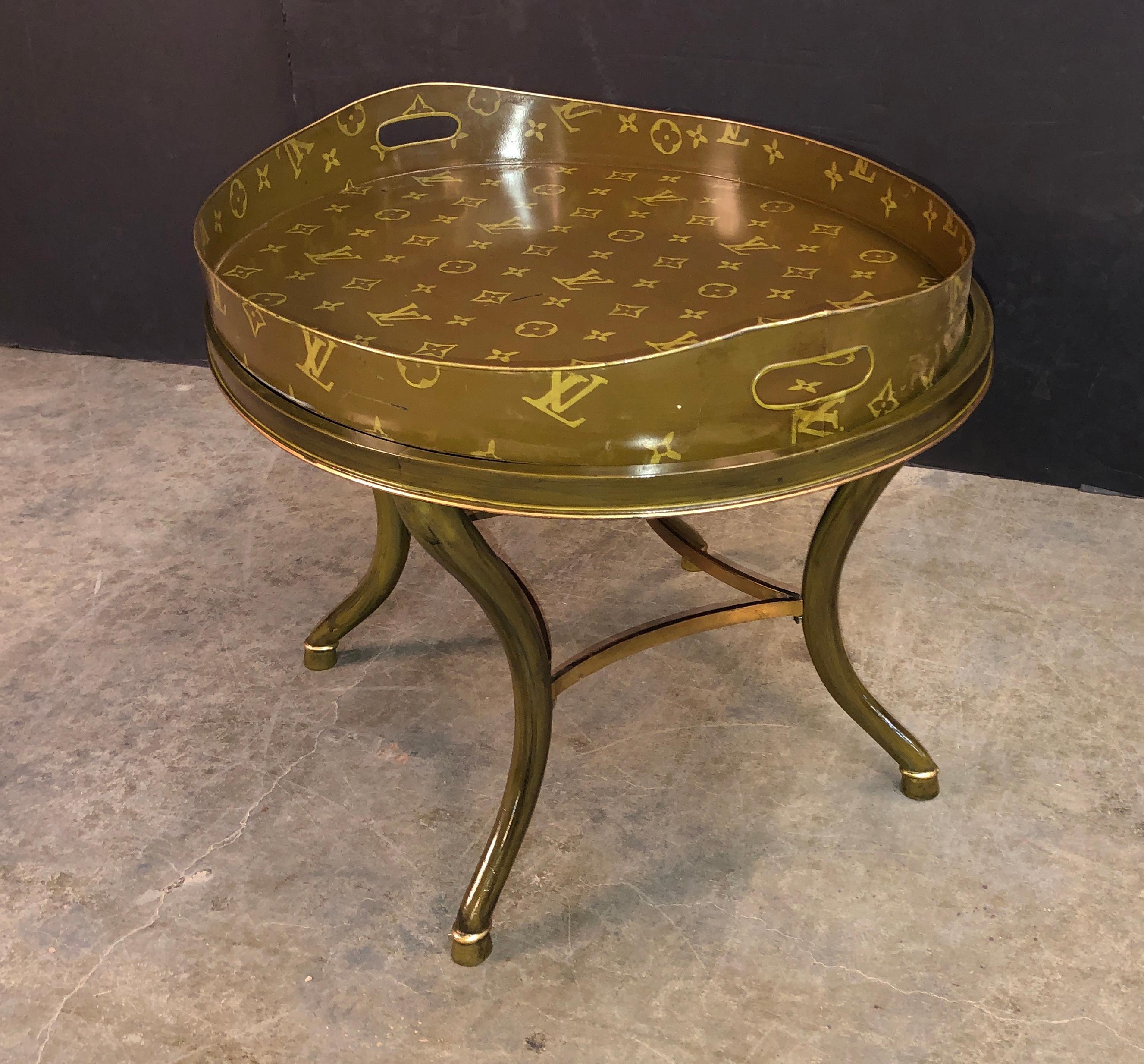 Regency Louis Vuitton Hand Painted Tray on Stand