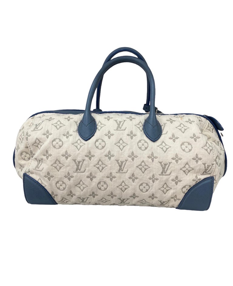 Louis Vuitton Handbag Blue White  In Excellent Condition For Sale In Torre Del Greco, IT
