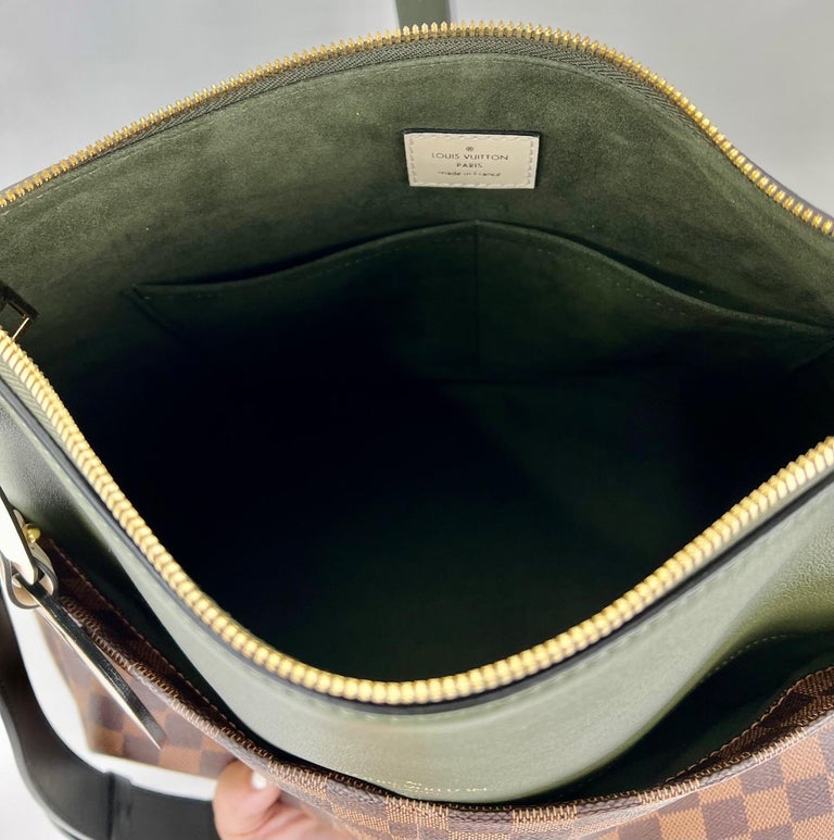 Louis Vuitton Handbag Maida Damier Ebene Canvas Khaki Leather Hand Shoulder Bag For Sale 5